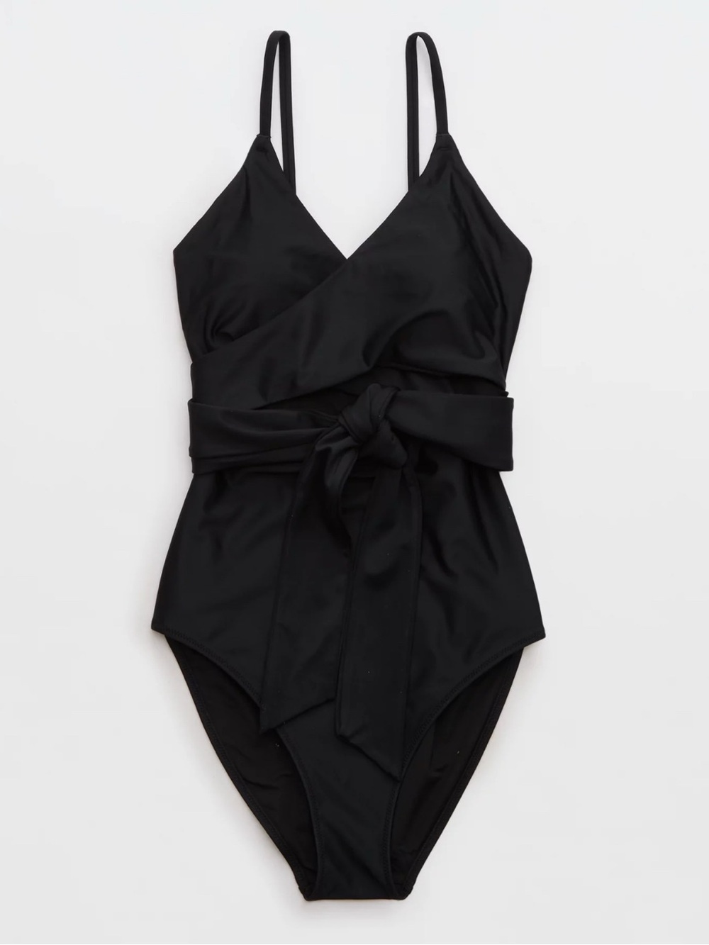 Aerie Black Wrap One-Piece Swimsuit size M - Picture 4 of 8